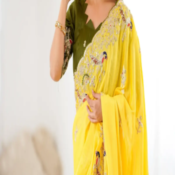 yellow saree for haldii