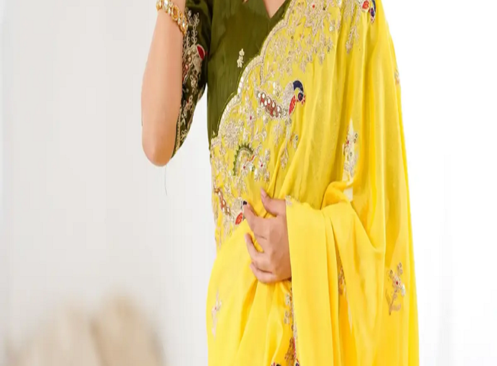 yellow saree for haldii