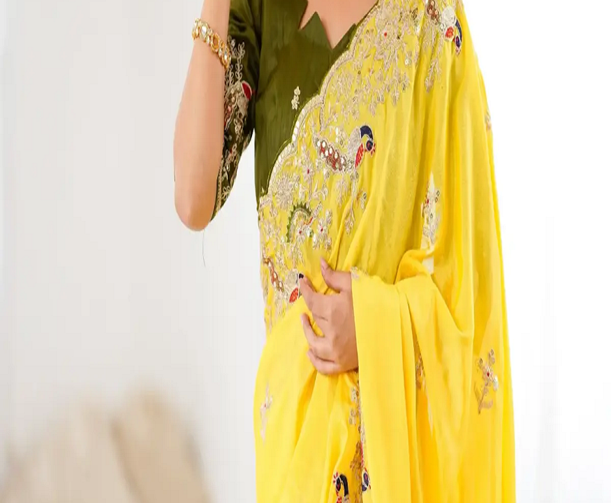 yellow saree for haldii