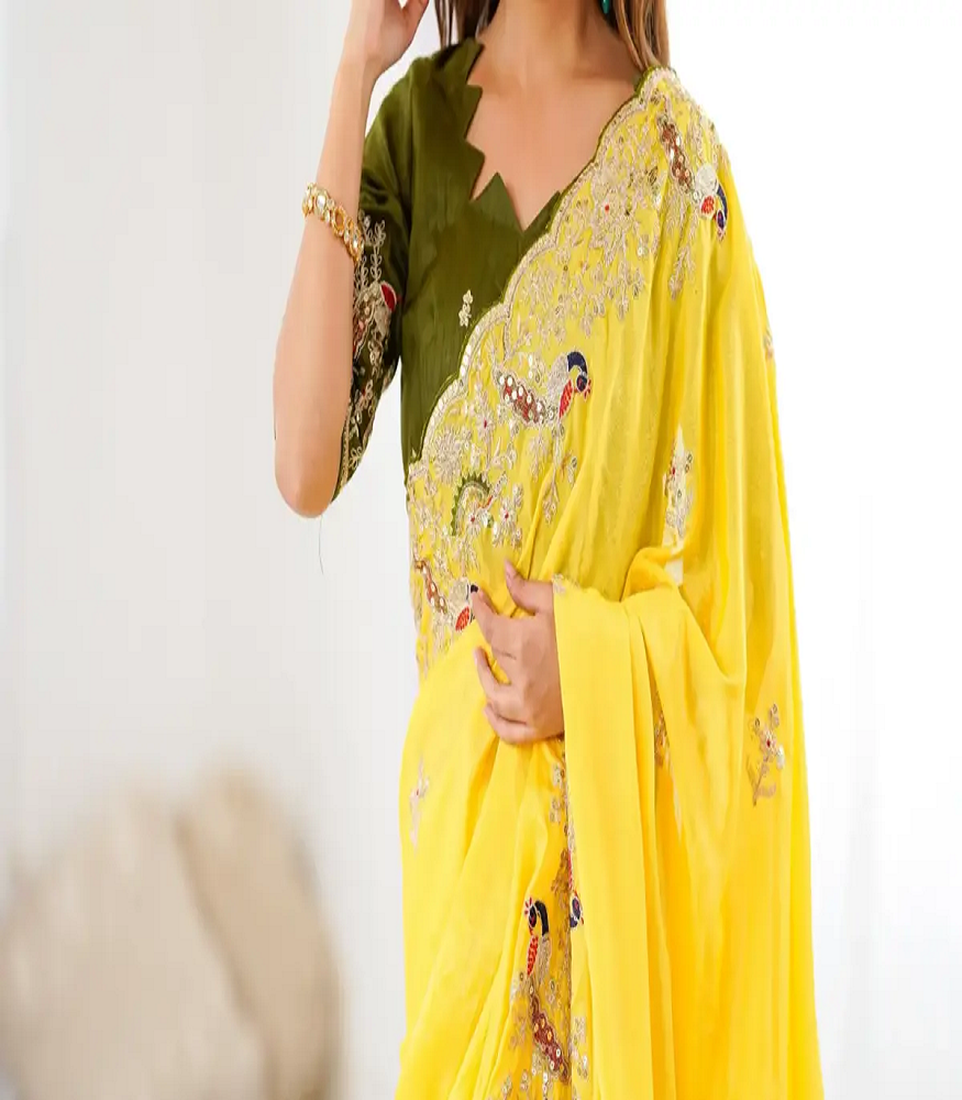 yellow saree for haldii